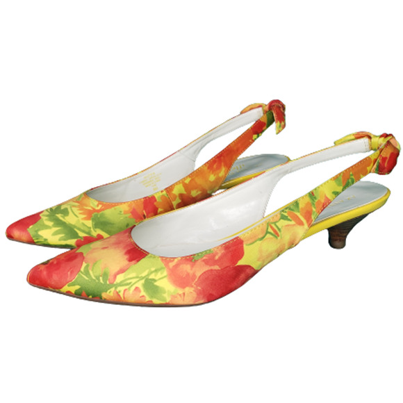 Anne Klein Floral Slingback Kitten Heel Sz 8